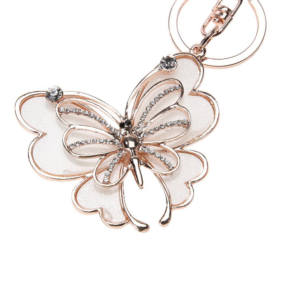 PATPAT Creative Butterfly Zinc Alloy Rhinestone Crystal Purse Bag Key Chain Ring for Men and Women PATPAT Creative Butterfly Zinc Alloy Rhinestone Crystal Purse Bag Key Chain Ring for Men and Women